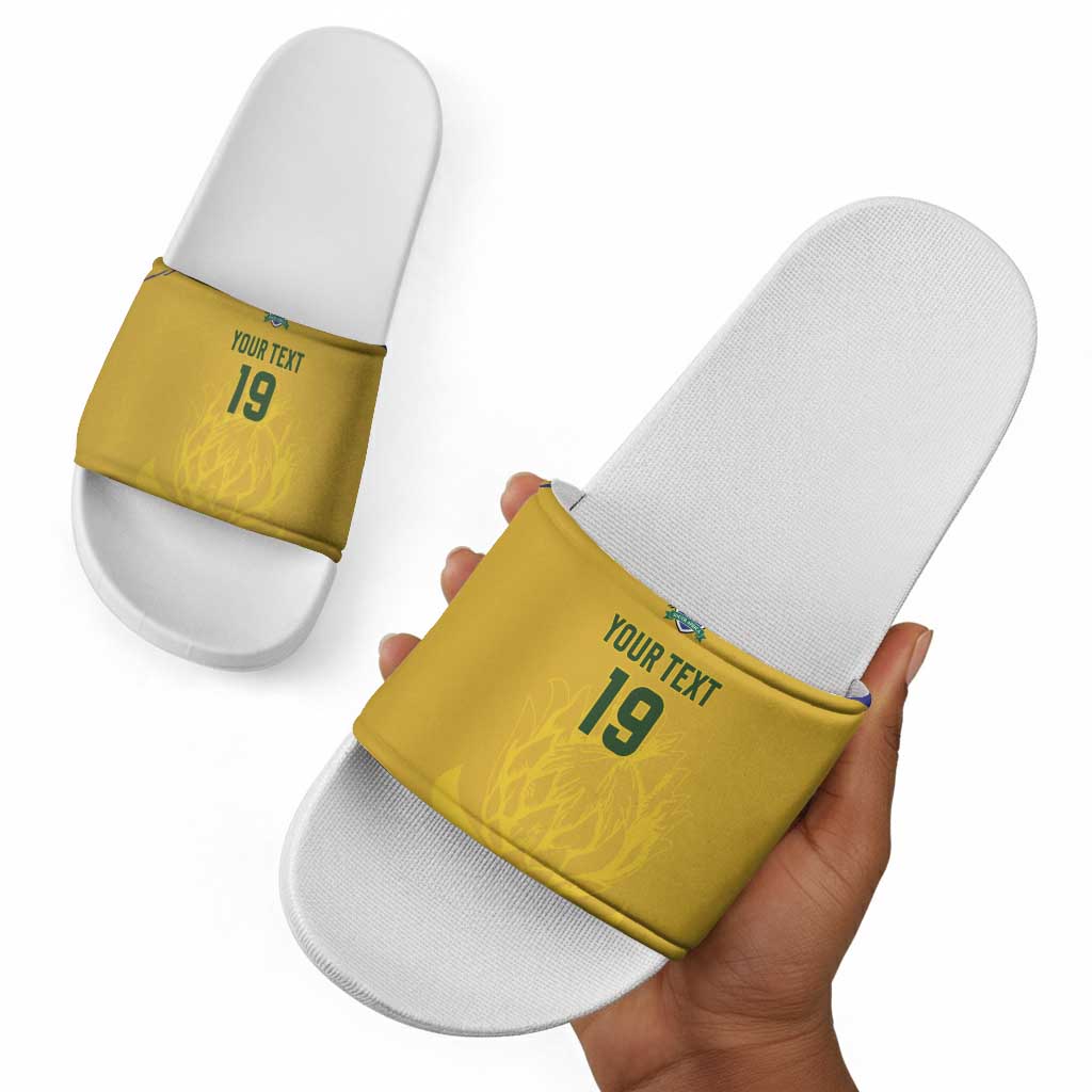 Custom South Africa Football Slide Sandals Road To Champions Dream - African Pride