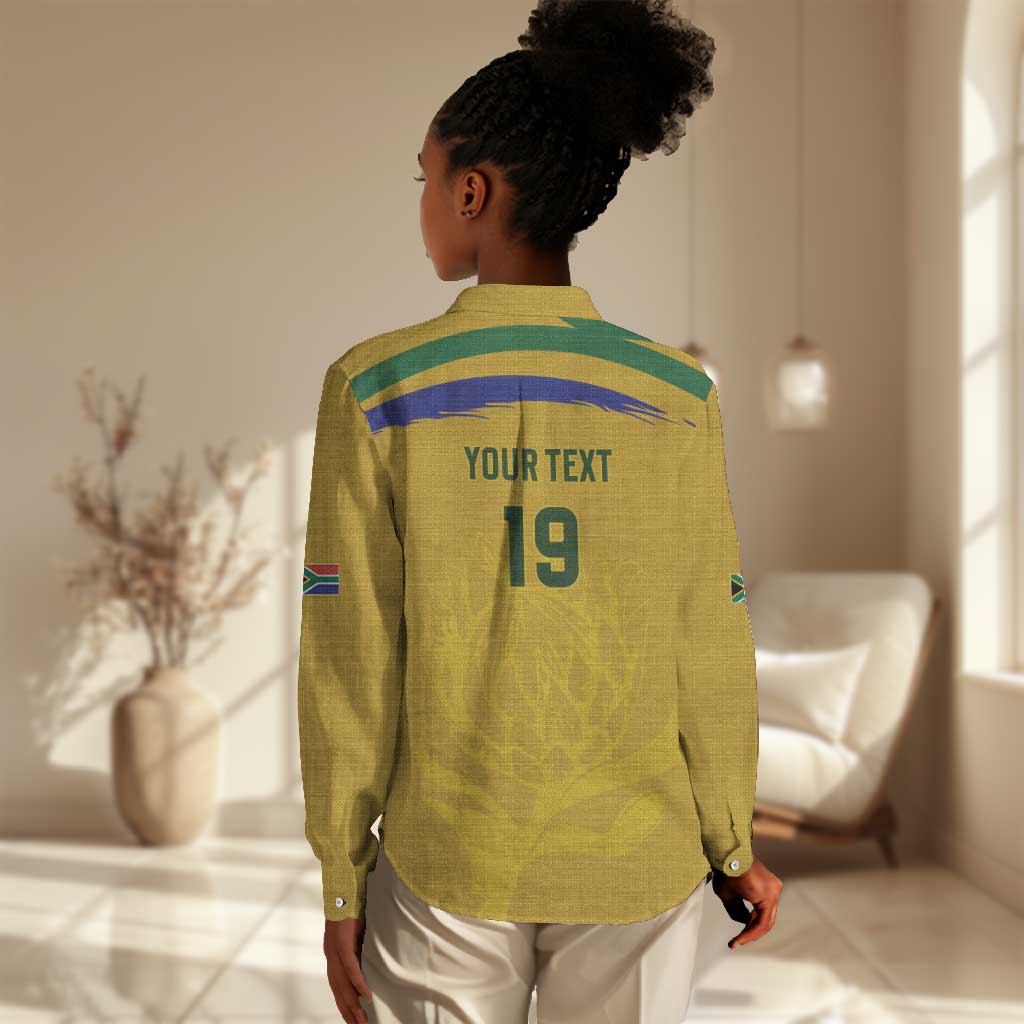 Custom South Africa Football Women Casual Shirt Road To Champions Dream - African Pride