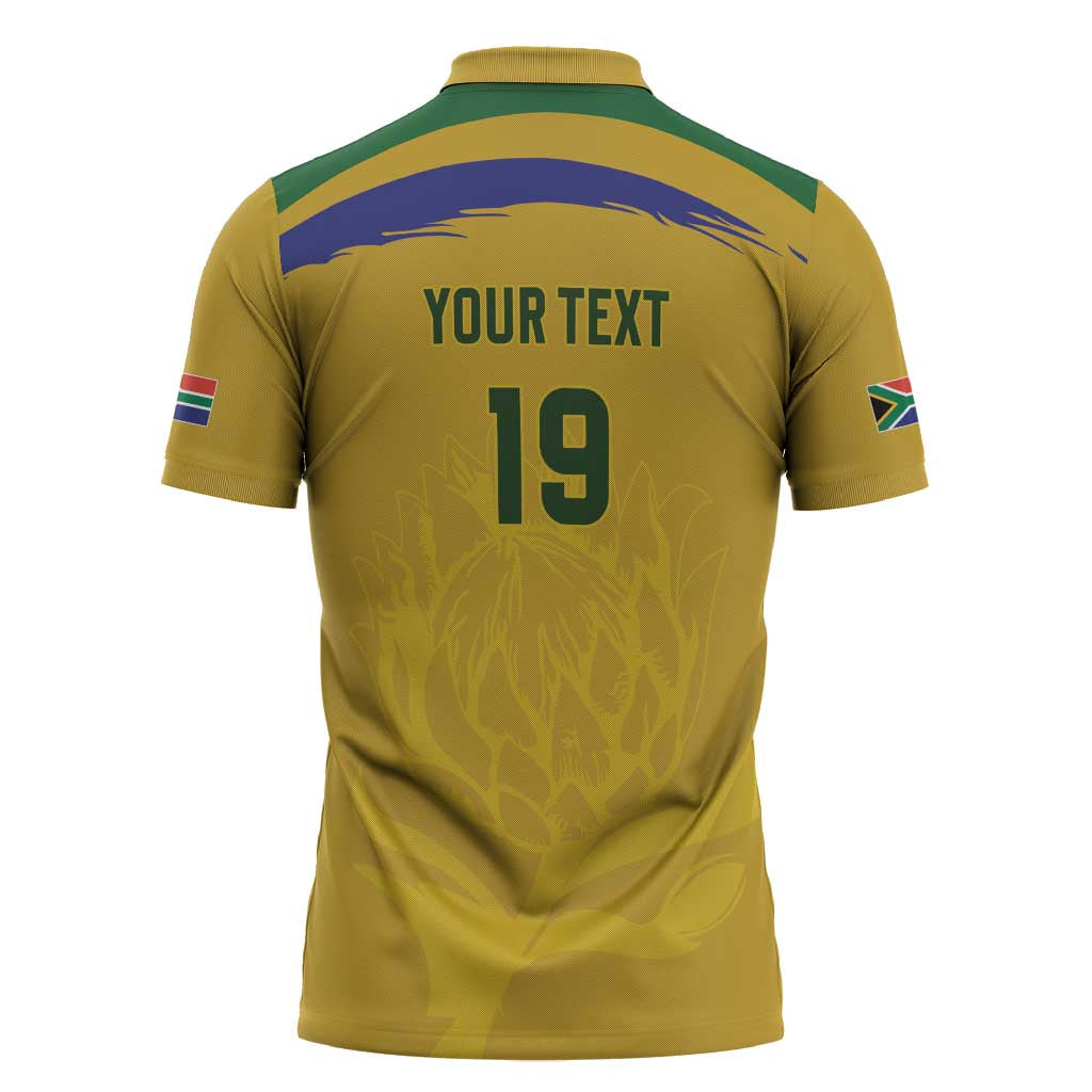 Custom South Africa Football Zipper Polo Shirt Road To Champions Dream - African Pride