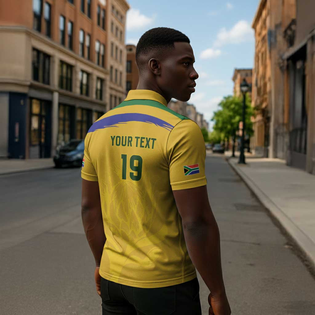 Custom South Africa Football Zipper Polo Shirt Road To Champions Dream - African Pride