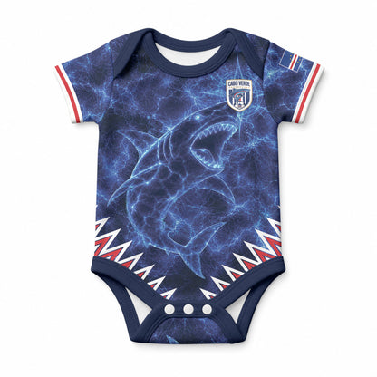 Custom World Football 2026 Cabo Verde Baby Onesie Go Blue Sharks Glory