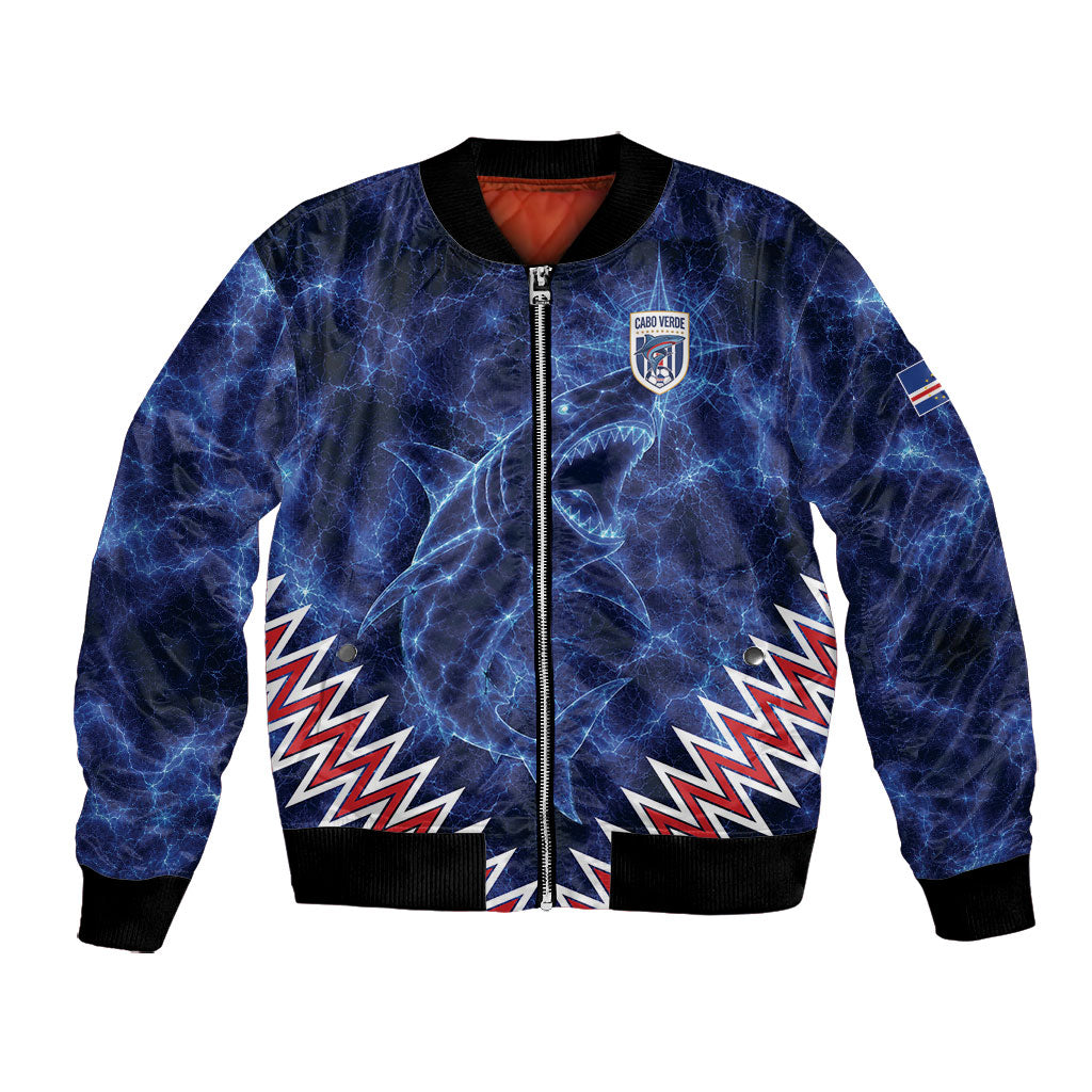 Custom World Football 2026 Cabo Verde Bomber Jacket Go Blue Sharks Glory