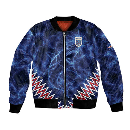 Custom World Football 2026 Cabo Verde Bomber Jacket Go Blue Sharks Glory