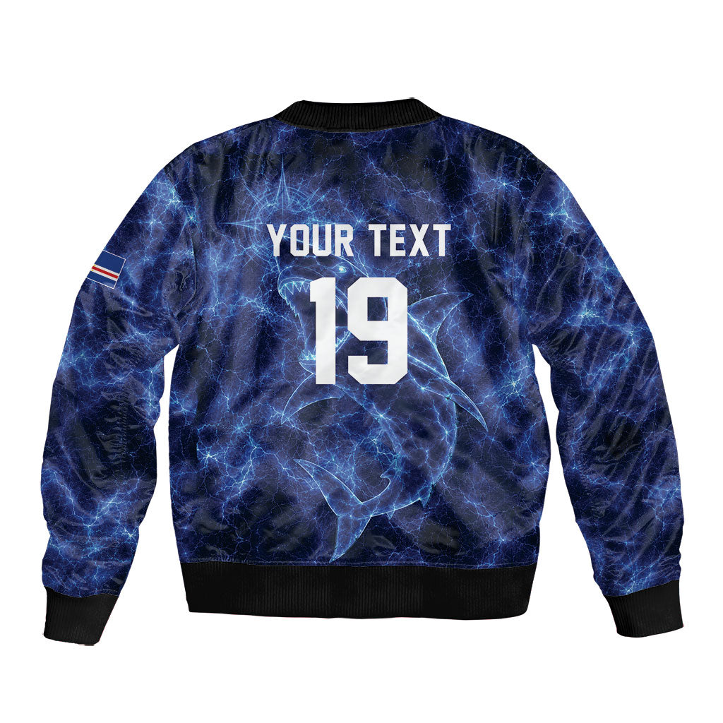 Custom World Football 2026 Cabo Verde Bomber Jacket Go Blue Sharks Glory
