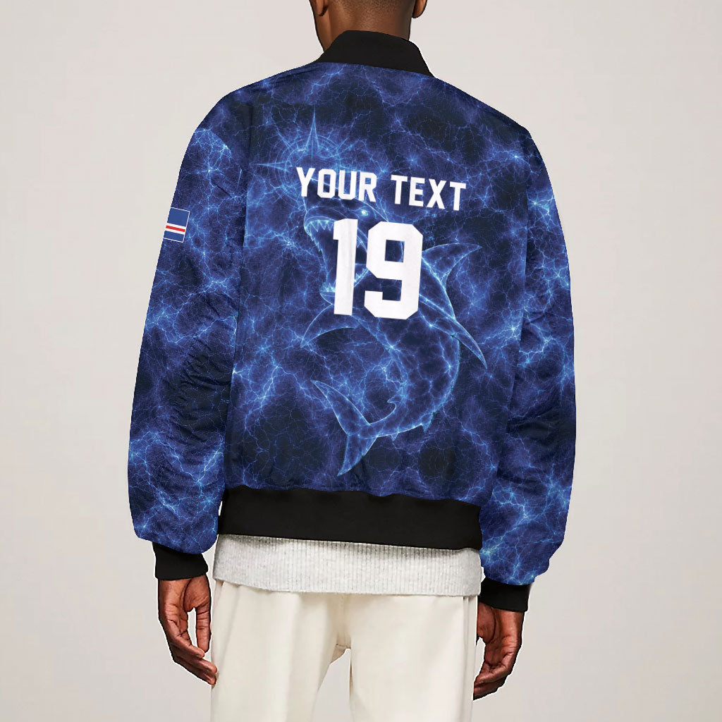Custom World Football 2026 Cabo Verde Bomber Jacket Go Blue Sharks Glory
