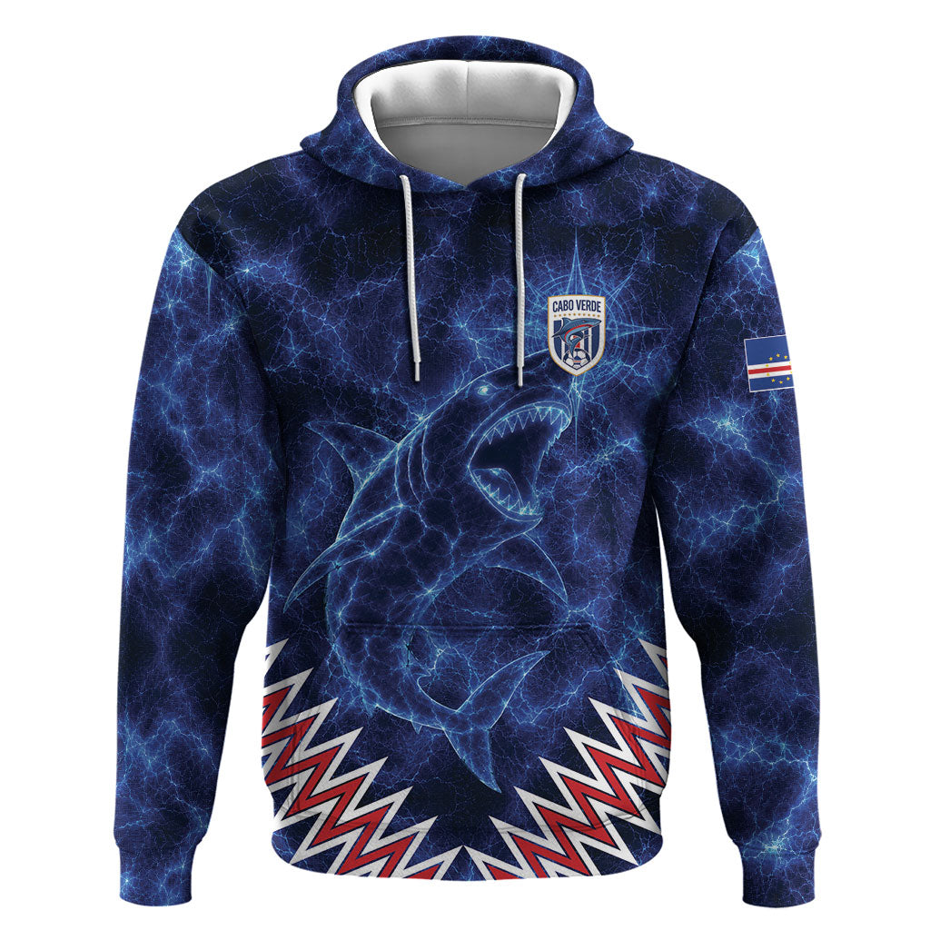 Custom World Football 2026 Cabo Verde Hoodie Go Blue Sharks Glory