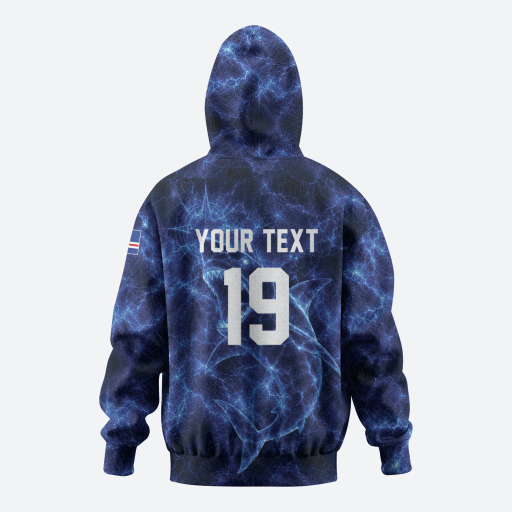 Custom World Football 2026 Cabo Verde Hoodie Go Blue Sharks Glory