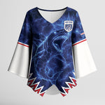 Custom World Football 2026 Cabo Verde Kimono Sleeve Blouse Go Blue Sharks Glory