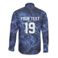 Custom World Football 2026 Cabo Verde Long Sleeve Button Shirt Go Blue Sharks Glory