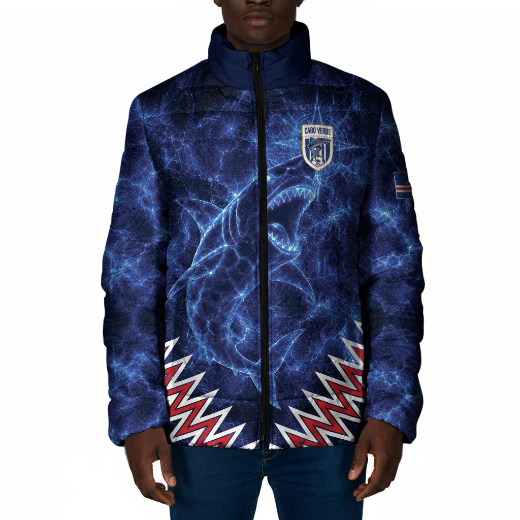 Custom World Football 2026 Cabo Verde Padded Jacket Go Blue Sharks Glory