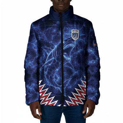 Custom World Football 2026 Cabo Verde Padded Jacket Go Blue Sharks Glory