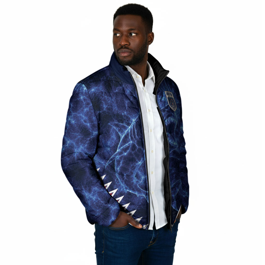 Custom World Football 2026 Cabo Verde Padded Jacket Go Blue Sharks Glory