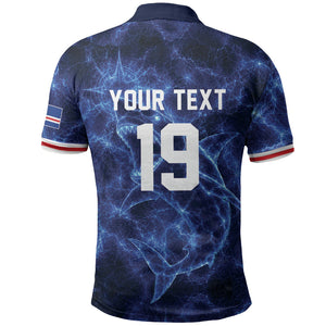 Custom World Football 2026 Cabo Verde Polo Shirt Go Blue Sharks Glory