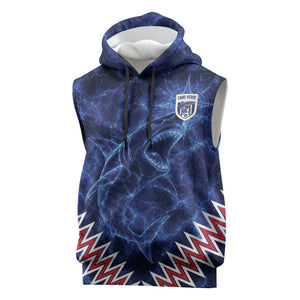 Custom World Football 2026 Cabo Verde Sleeveless Hoodie Go Blue Sharks Glory