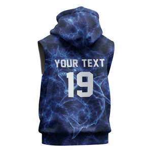 Custom World Football 2026 Cabo Verde Sleeveless Hoodie Go Blue Sharks Glory