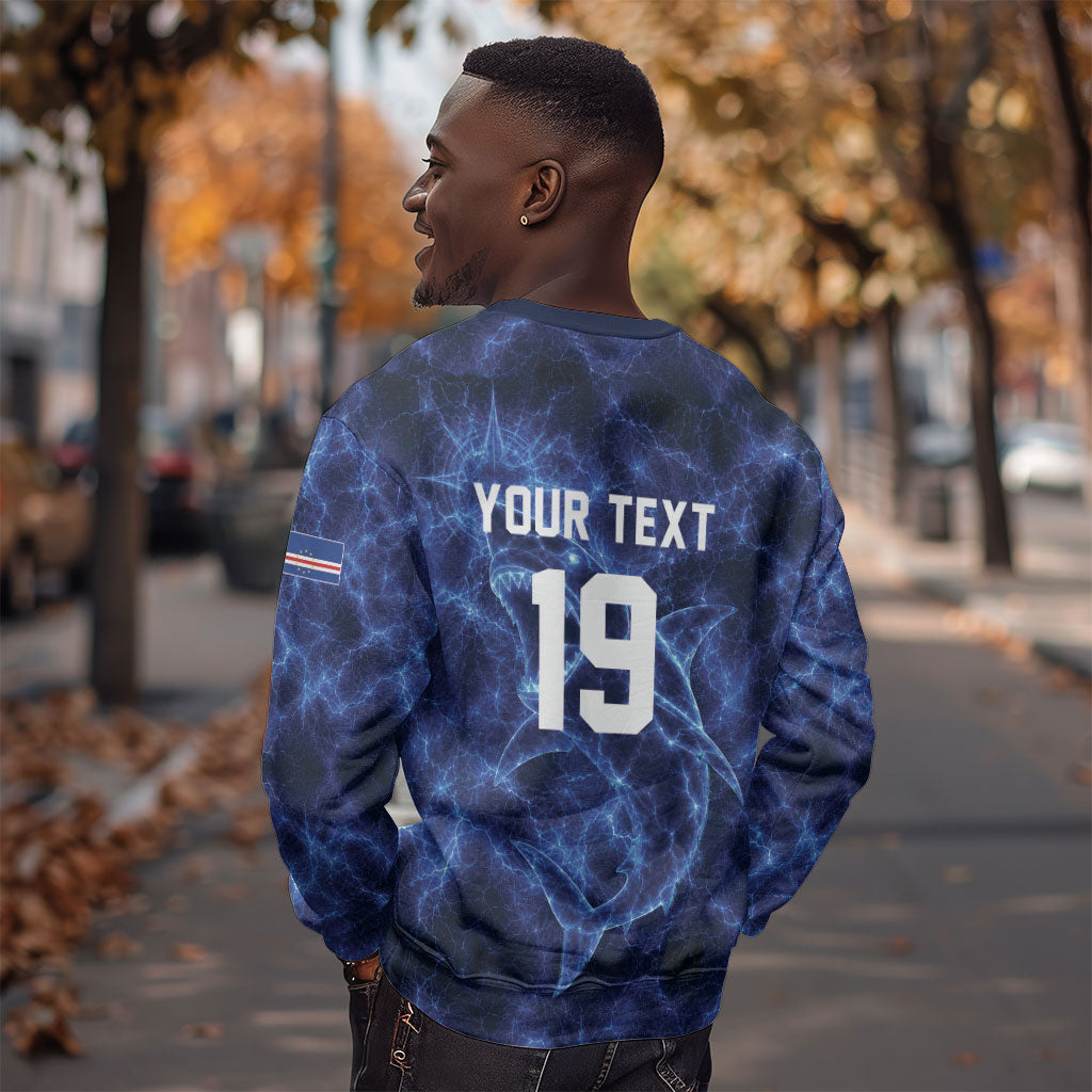Custom World Football 2026 Cabo Verde Sweatshirt Go Blue Sharks Glory