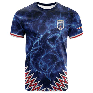 Custom World Football 2026 Cabo Verde T shirt Go Blue Sharks Glory
