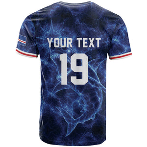 Custom World Football 2026 Cabo Verde T shirt Go Blue Sharks Glory