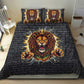 Black Jamaicans Rasta Lion Bedding Set Reggae Lion Breaking Wall Design - African Pride
