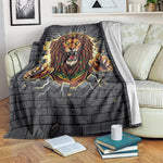 Black Jamaicans Rasta Lion Blanket Reggae Lion Breaking Wall Design - African Pride