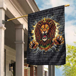 Black Jamaicans Rasta Lion Garden Flag Reggae Lion Breaking Wall Design - African Pride