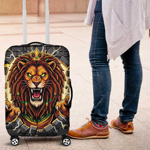 Black Jamaicans Rasta Lion Luggage Cover Reggae Lion Breaking Wall Design - African Pride