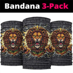 Black Jamaicans Rasta Lion Neck Gaiter Reggae Lion Breaking Wall Design - African Pride