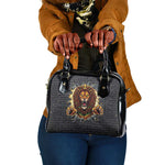 Black Jamaicans Rasta Lion Shoulder Handbag Reggae Lion Breaking Wall Design - African Pride