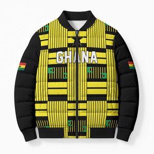 Custom World Football 2026 Ghana Bomber Puffer Jacket Rise With The Black Stars