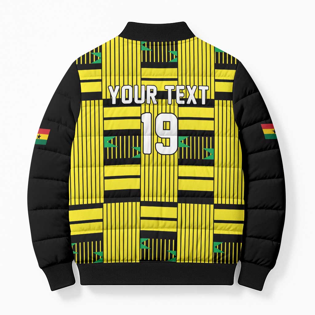 Custom World Football 2026 Ghana Bomber Puffer Jacket Rise With The Black Stars