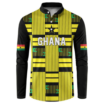 Custom World Football 2026 Ghana Button Sweatshirt Rise With The Black Stars