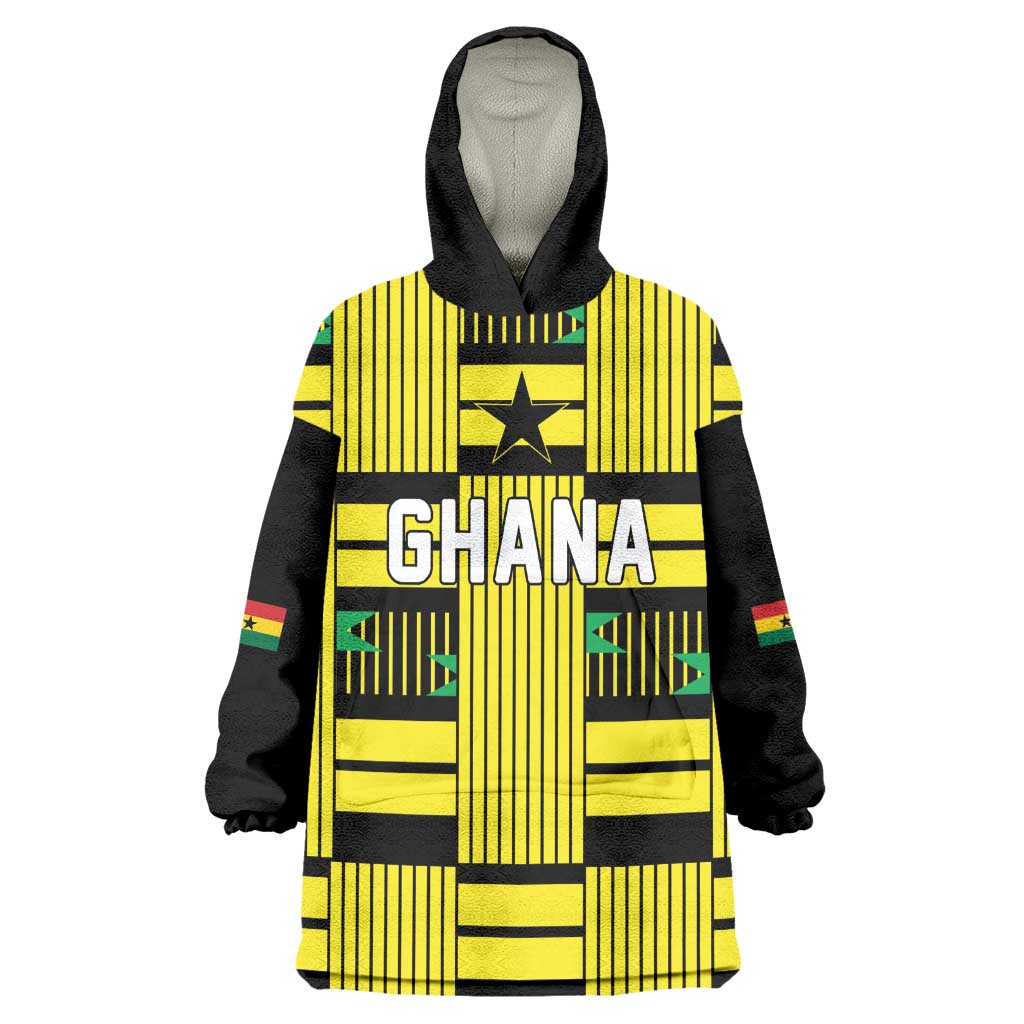 Custom World Football 2026 Ghana Kid Wearable Blanket Hoodie Rise With The Black Stars