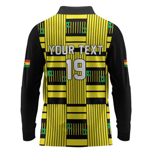 Custom World Football 2026 Ghana Long Sleeve Polo Shirt Rise With The Black Stars