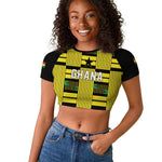 Custom World Football 2026 Ghana Raglan Cropped T shirt Rise With The Black Stars