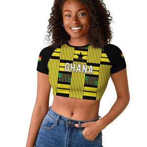 Custom World Football 2026 Ghana Raglan Cropped T shirt Rise With The Black Stars