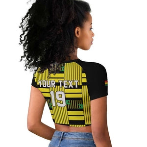 Custom World Football 2026 Ghana Raglan Cropped T shirt Rise With The Black Stars