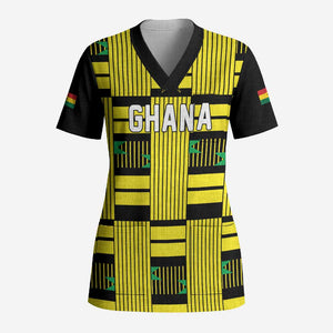 Custom World Football 2026 Ghana Scrub Top Rise With The Black Stars
