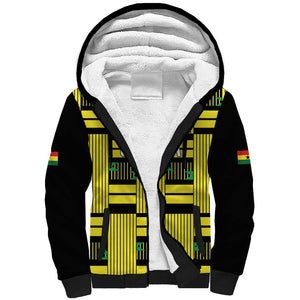 Custom World Football 2026 Ghana Sherpa Hoodie Rise With The Black Stars