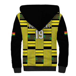 Custom World Football 2026 Ghana Sherpa Hoodie Rise With The Black Stars