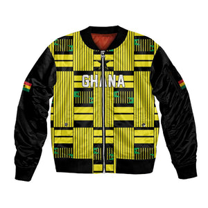 Custom World Football 2026 Ghana Sleeve Zip Bomber Jacket Rise With The Black Stars
