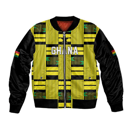 Custom World Football 2026 Ghana Sleeve Zip Bomber Jacket Rise With The Black Stars