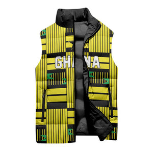 Custom World Football 2026 Ghana Sleeveless Puffer Jacket Rise With The Black Stars