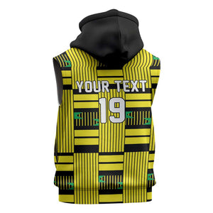 Custom World Football 2026 Ghana Sleeveless Zip Hoodie Rise With The Black Stars