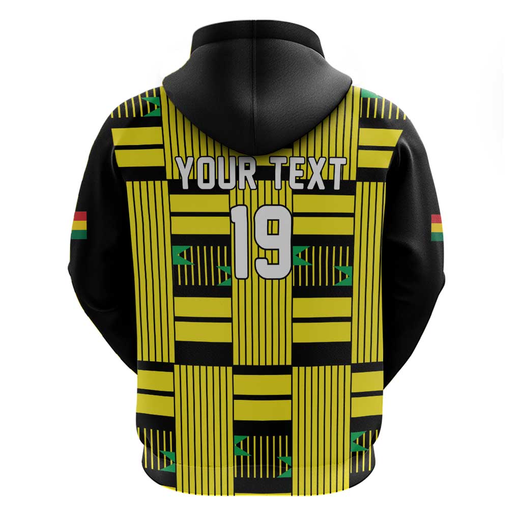 Custom World Football 2026 Ghana Zip Hoodie Rise With The Black Stars