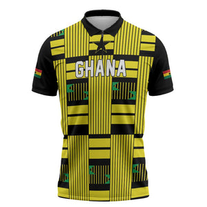 Custom World Football 2026 Ghana Zipper Polo Shirt Rise With The Black Stars