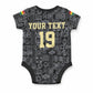 Custom World Football 2026 Ghana Baby Onesie Black Stars Rise with Black Adinkra Pattern