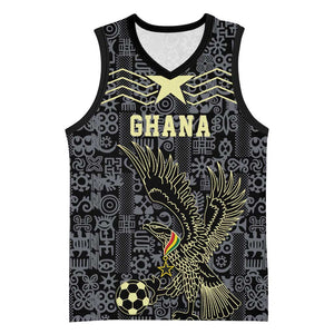 Custom World Football 2026 Ghana Basketball Jersey Black Stars Rise with Black Adinkra Pattern