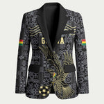 Custom World Football 2026 Ghana Blazer Black Stars Rise with Black Adinkra Pattern