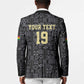 Custom World Football 2026 Ghana Blazer Black Stars Rise with Black Adinkra Pattern