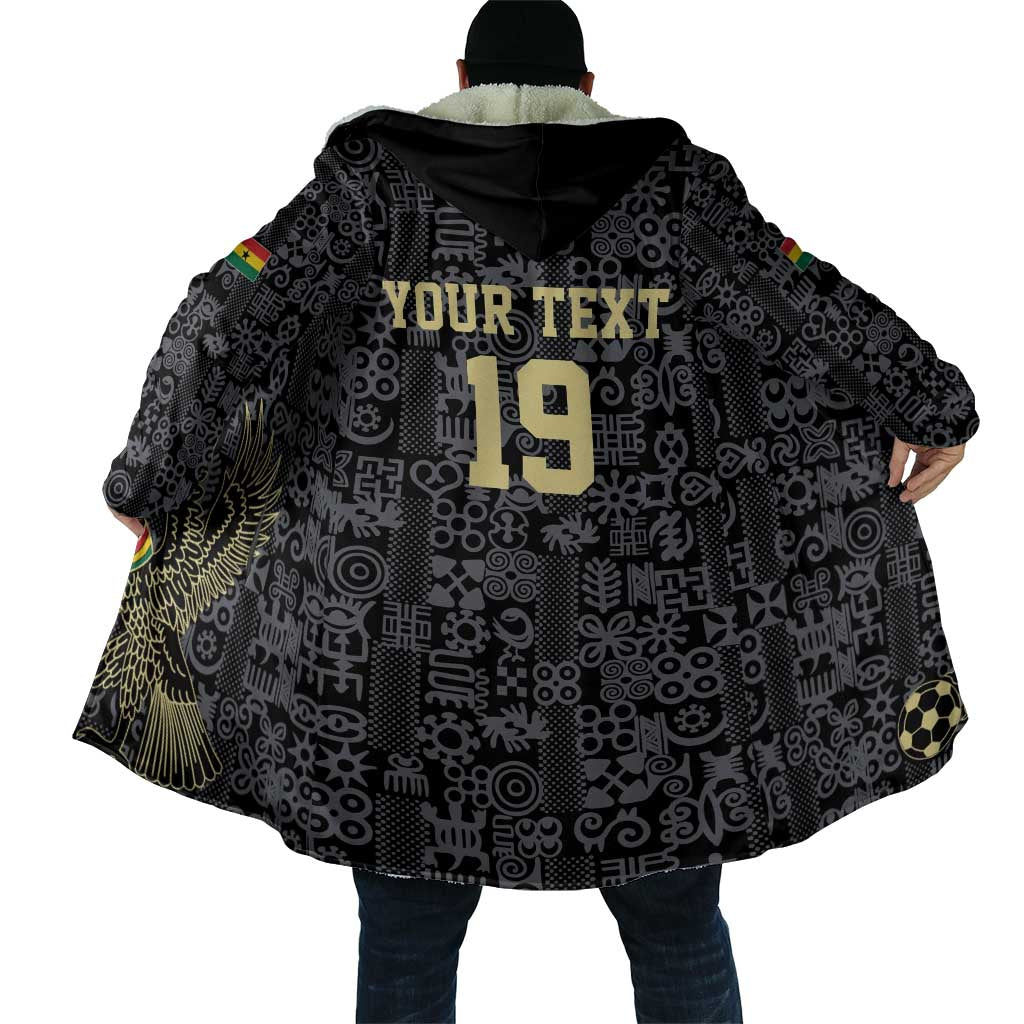 Custom World Football 2026 Ghana Cloak Black Stars Rise with Black Adinkra Pattern